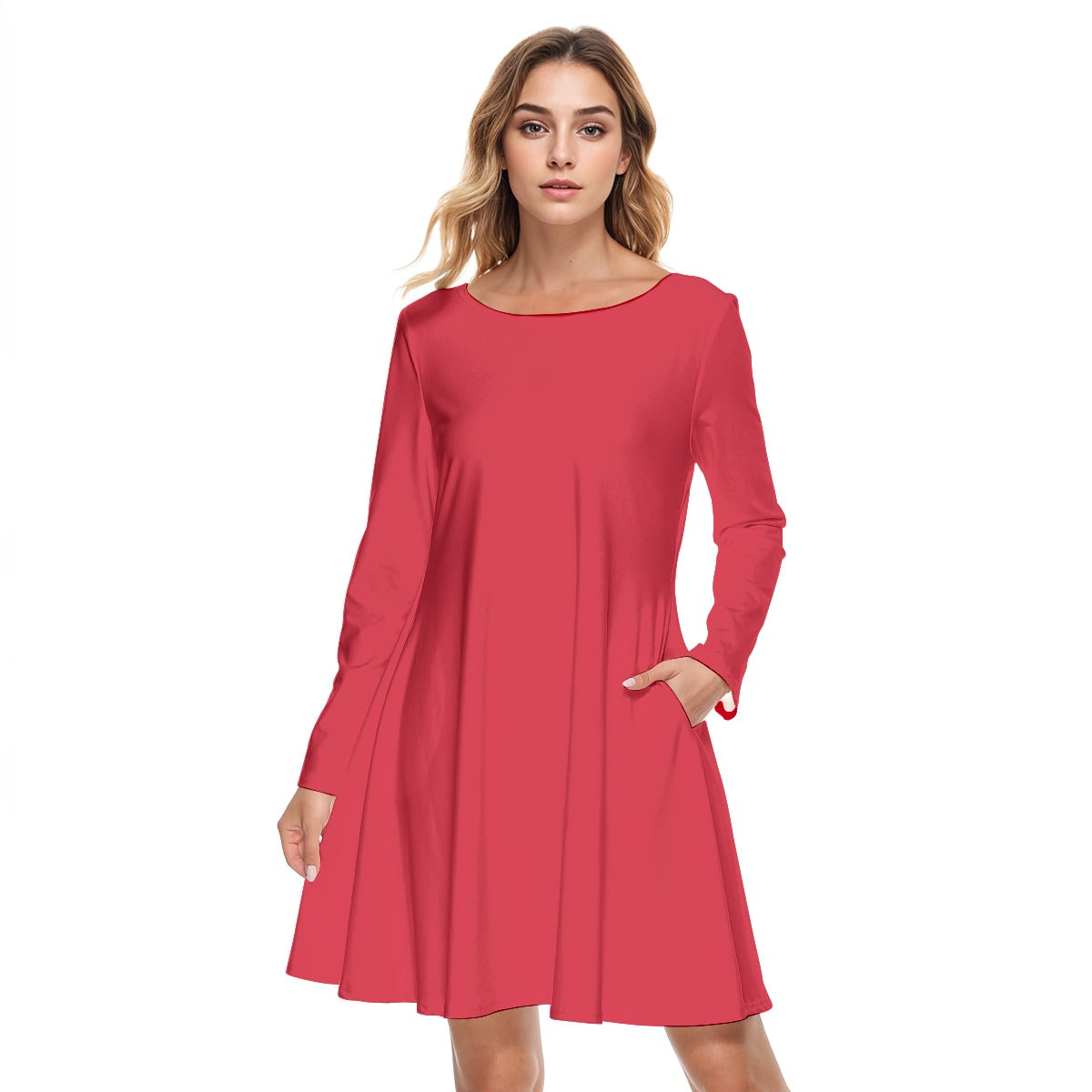 All-Over Print Women's Round Neck Dress|190GSM Cotton