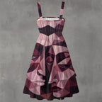 Robe pour femme à impression intégrale avec ourlet volanté