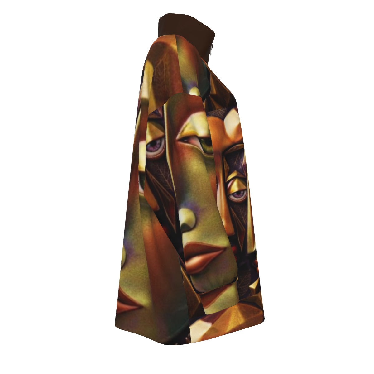 AUTUMN COAT OF MANY COLORS COLLECTION Unisex Borg Fleece Stand-up Collar Coat With Zipper Closure