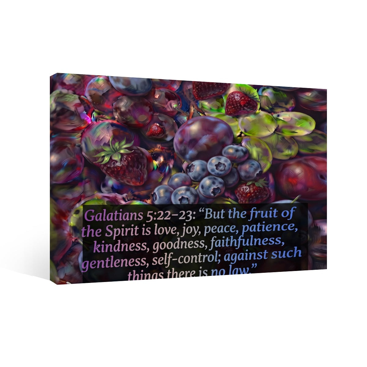 Bare Good Fruit Collection Bible Quote Framed Single-Piece Mural Printed in USA 3:2