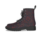All-Over Print Women's Martin Short Boots With Black Bottom