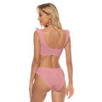 All-Over Print Women's Bikini Swimsuit With Ruffle Cuff Bra