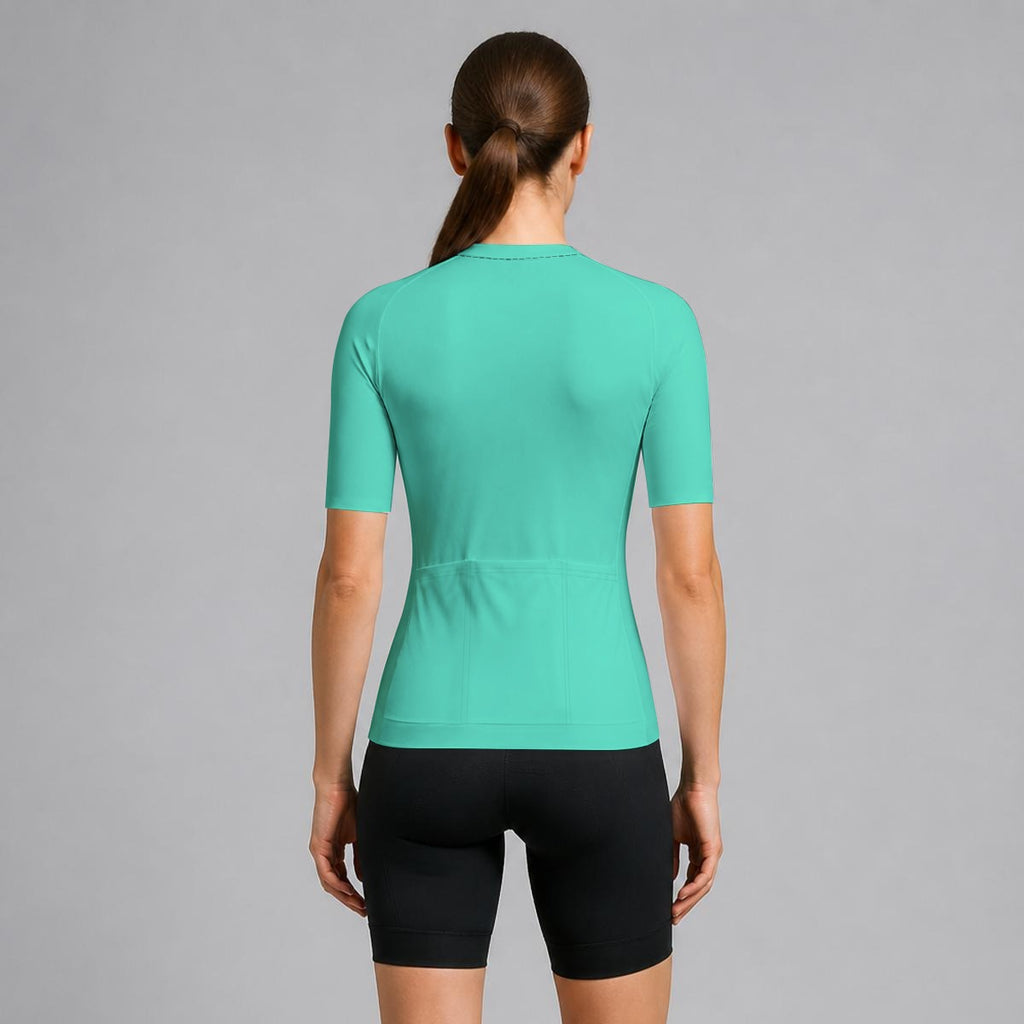 aop Women's Short-Sleeve Cycling Jersey with Black Zipper