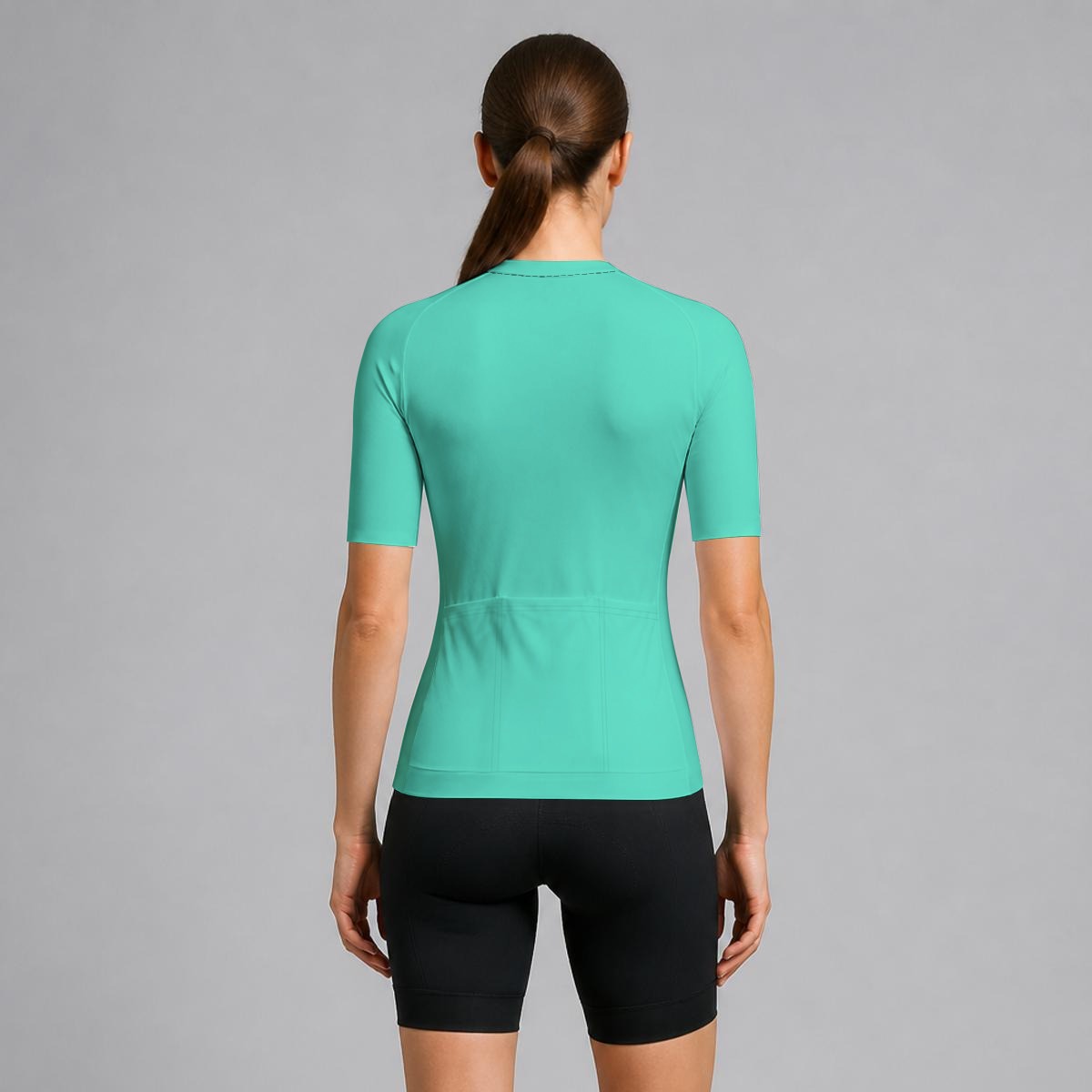 aop Women's Short-Sleeve Cycling Jersey with Black Zipper