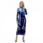 All-Over Print Women's Hip Dress With Black Zipper
