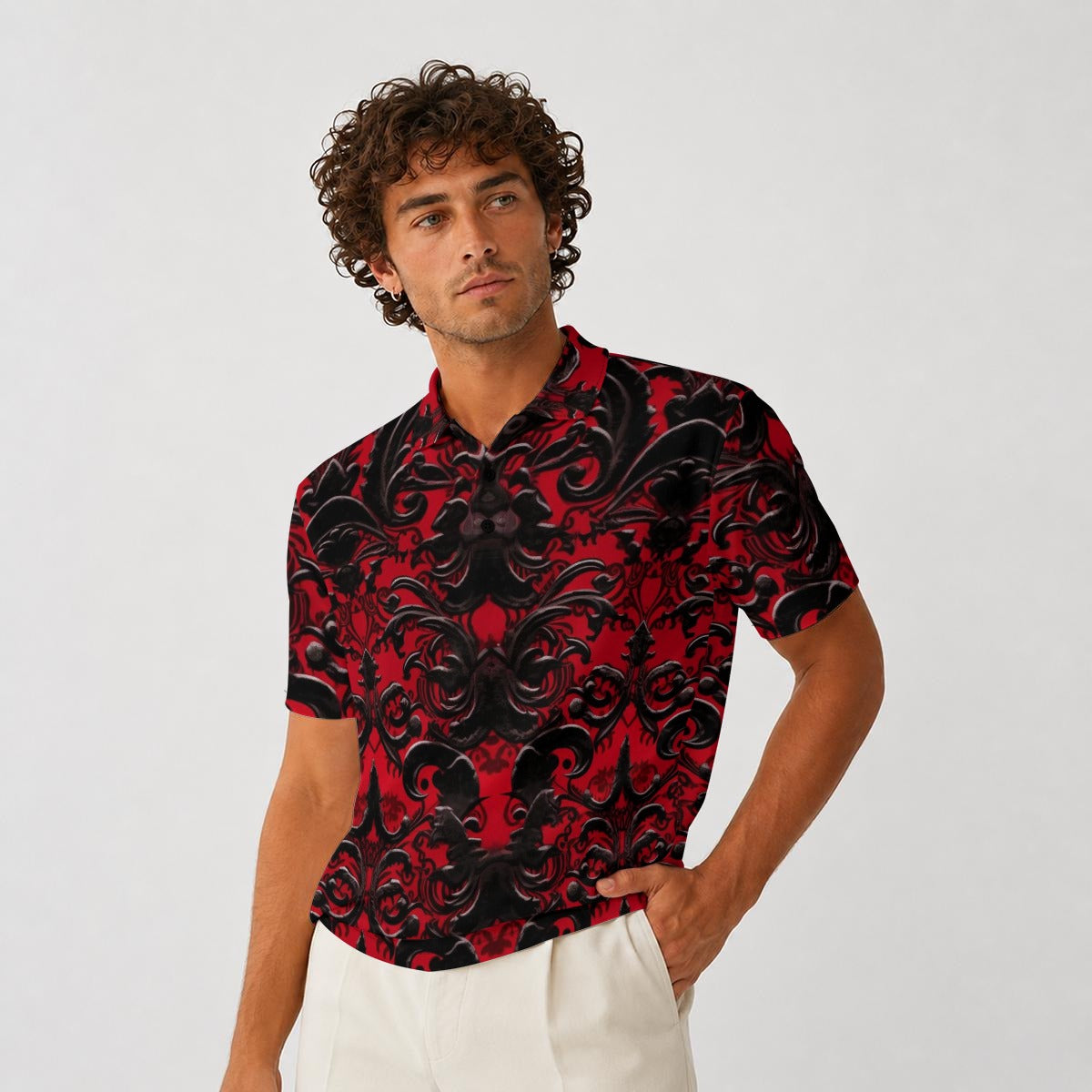 Polo en polyester épais pour homme à impression intégrale|210GSM