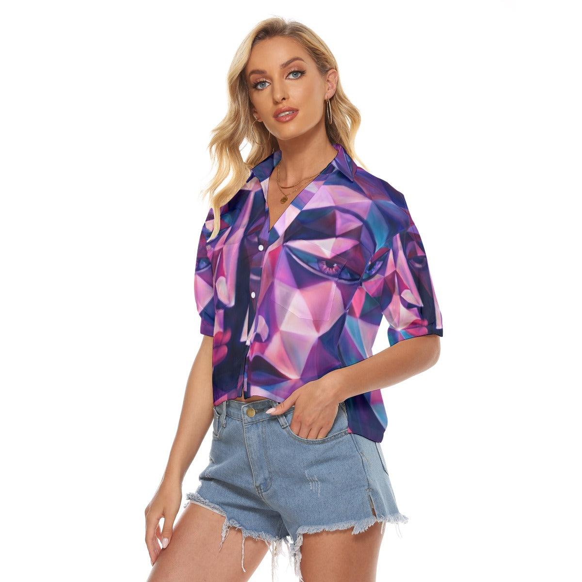All-Over Print Women's V-neck Shirts