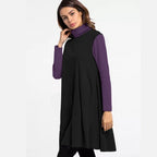 Abito da donna con stampa all-over, collo alto e maniche lunghe