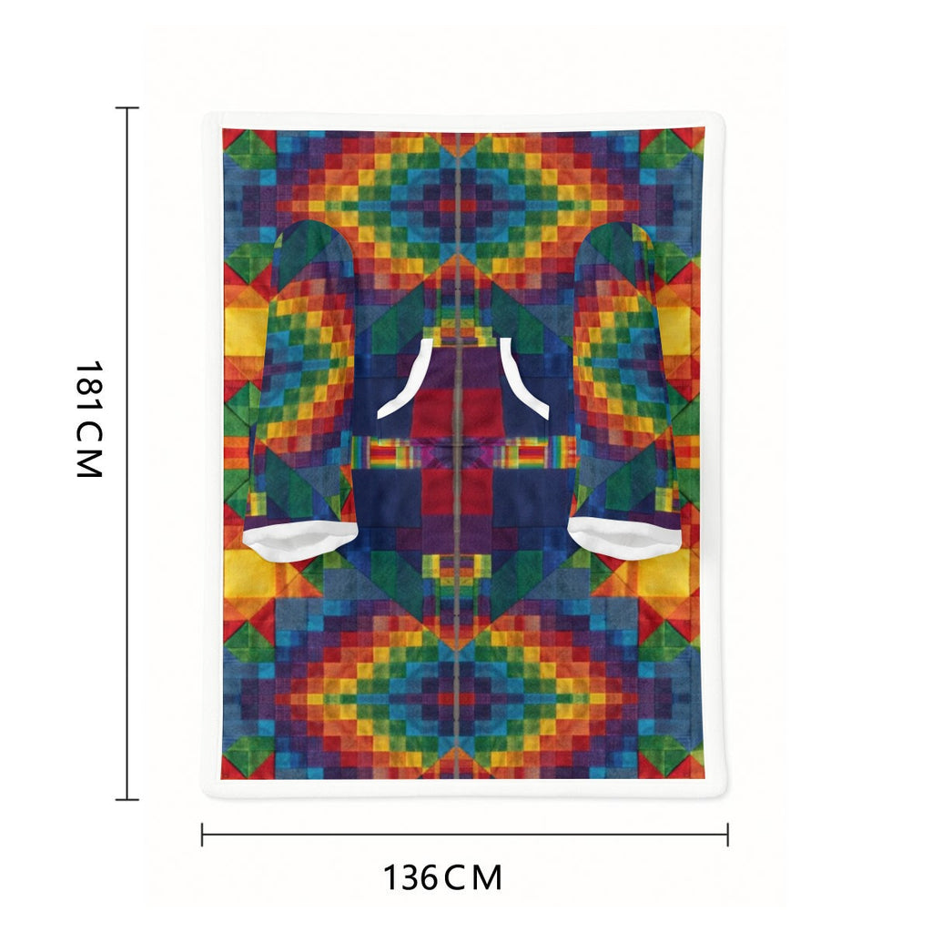 All-Over Print Cozy Wearable Blanket with Sleeves