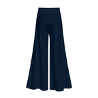 Pantaloni leggeri da donna a gamba larga con stampa all-over e cerniera laterale nascosta