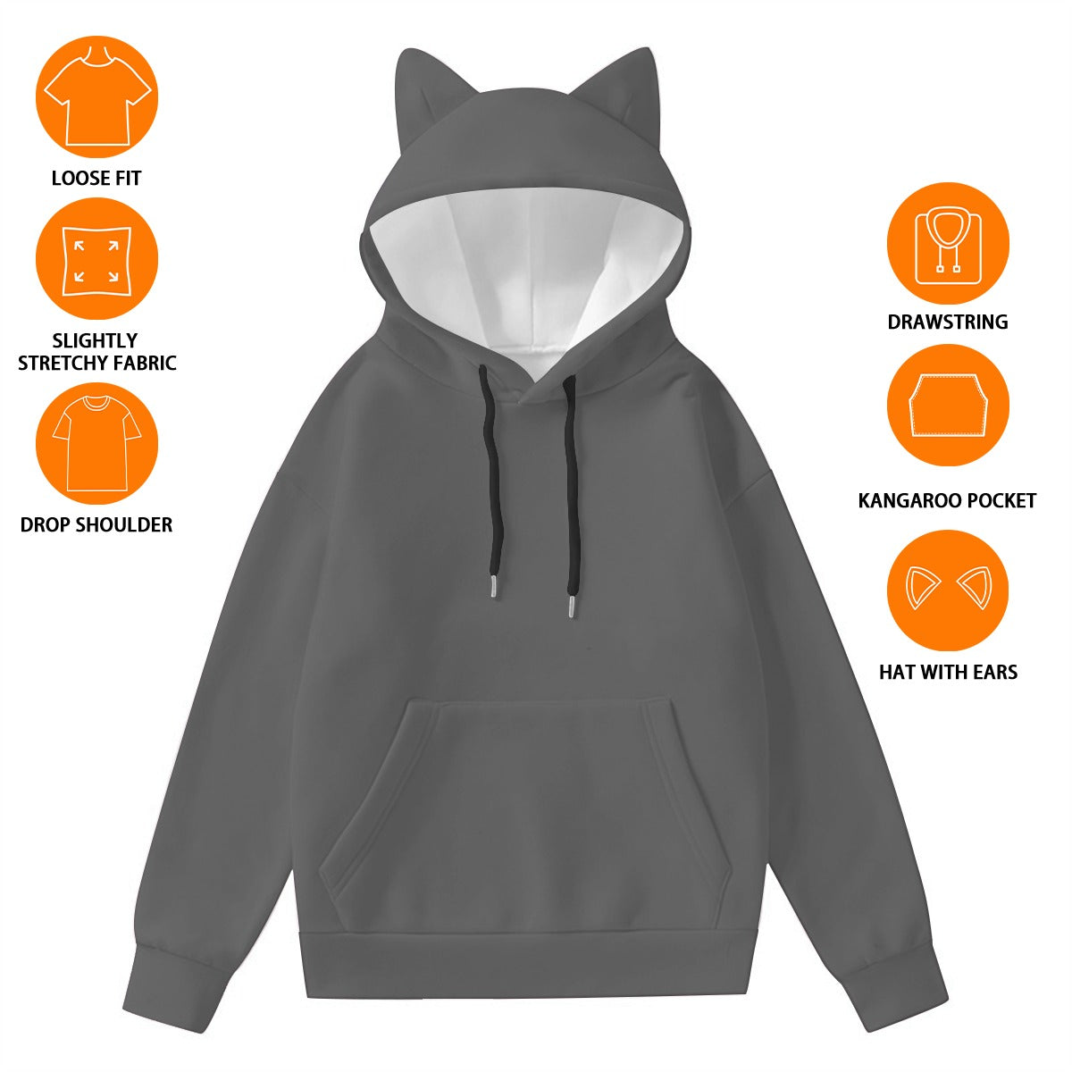 All-Over Print Women’s Hoodie With Decorative Ears