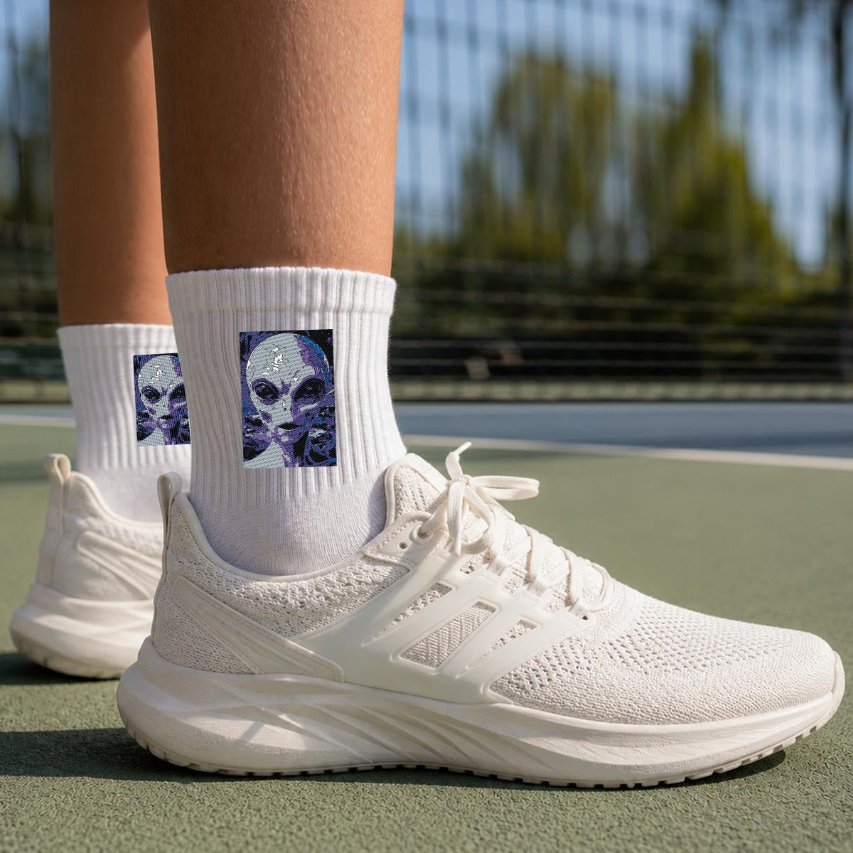 Embroidery Sports Quarter Socks|Cotton