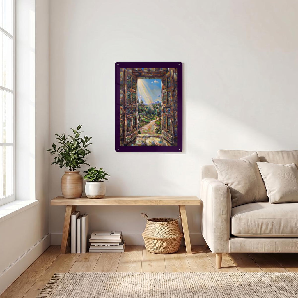 Light Through An Open Foor Thickened Rectangular Iron Wall Painting Printed in Canada