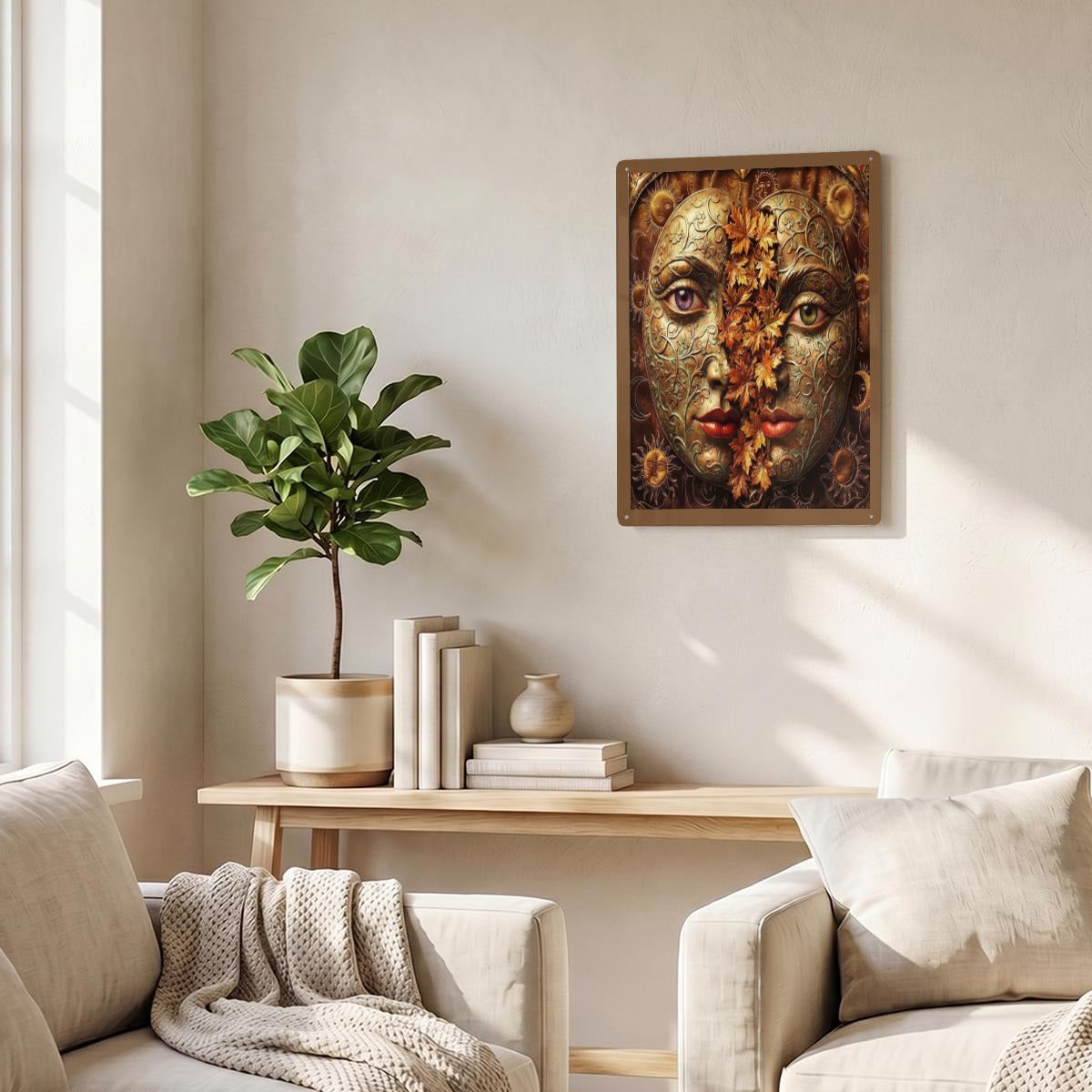 Thickened Rectangular Iron Wall Painting Printed in Canada
