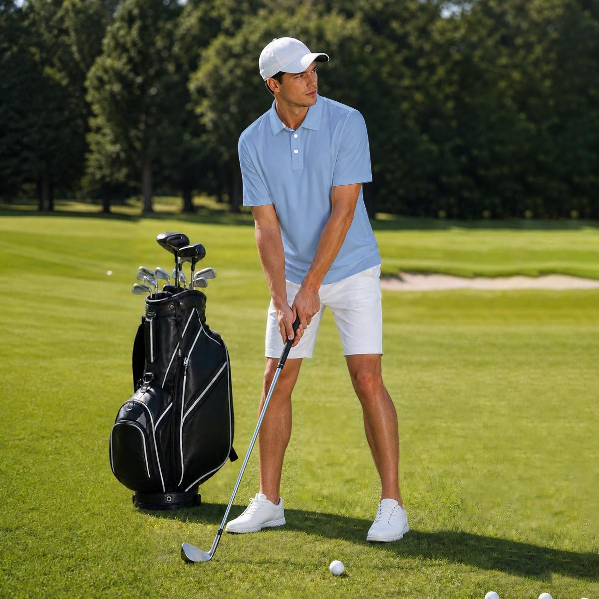 All Over Print Men‘s Two-Piece Collar Polo Shirt|Bonded Seam