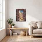 Light through An Open Door Thickened Rectangular Iron Wall Painting Printed in Canada