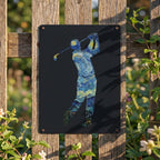 Golfer's Thickened Rectangular Iron Wall Painting Printed in Canada