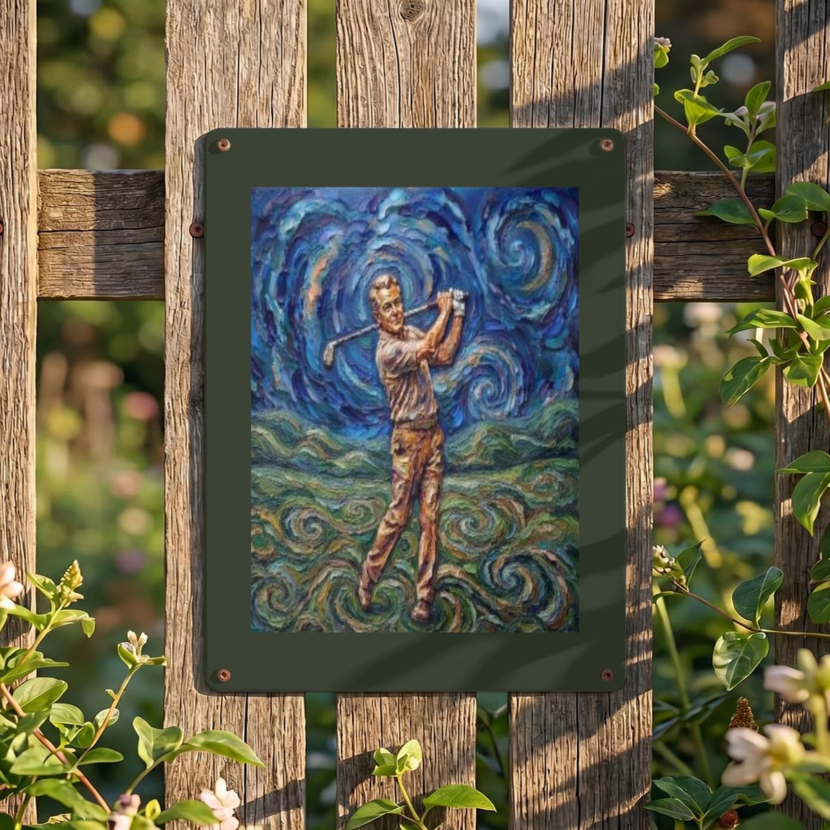 Thickened Rectangular Iron Wall Painting Printed in Canada
