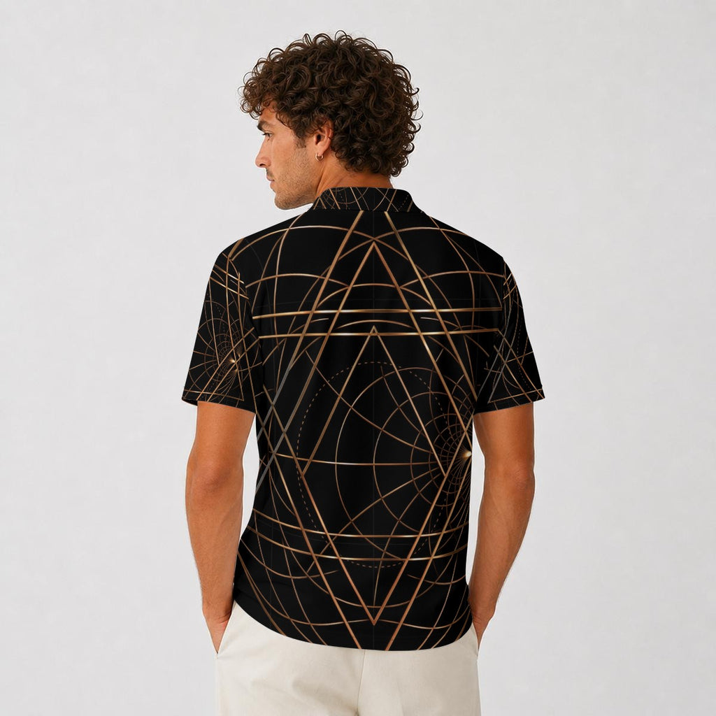 All-Over Print Men's Heavyweight Polyester Polo Shirt|210GSM