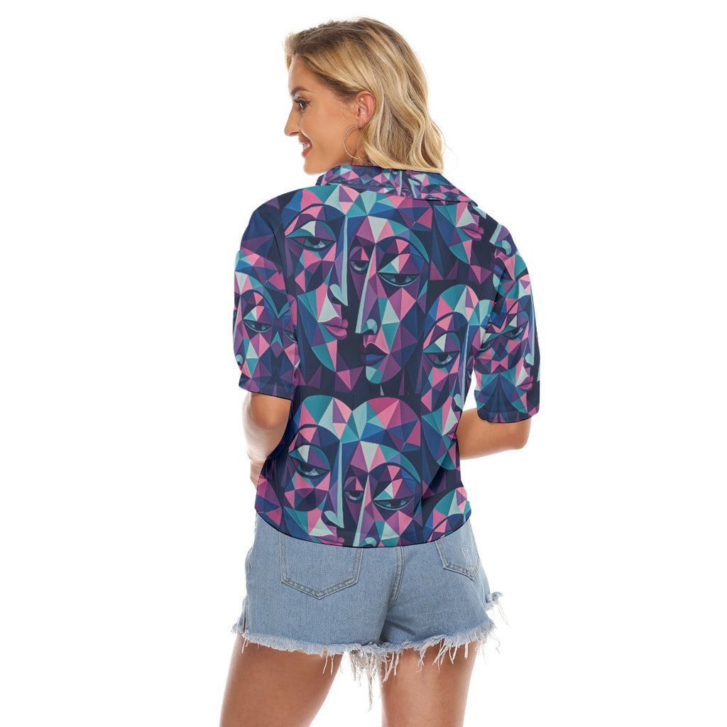 All-Over Print Women's V-neck Shirts