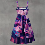 Abito da donna con volant e stampa all-over