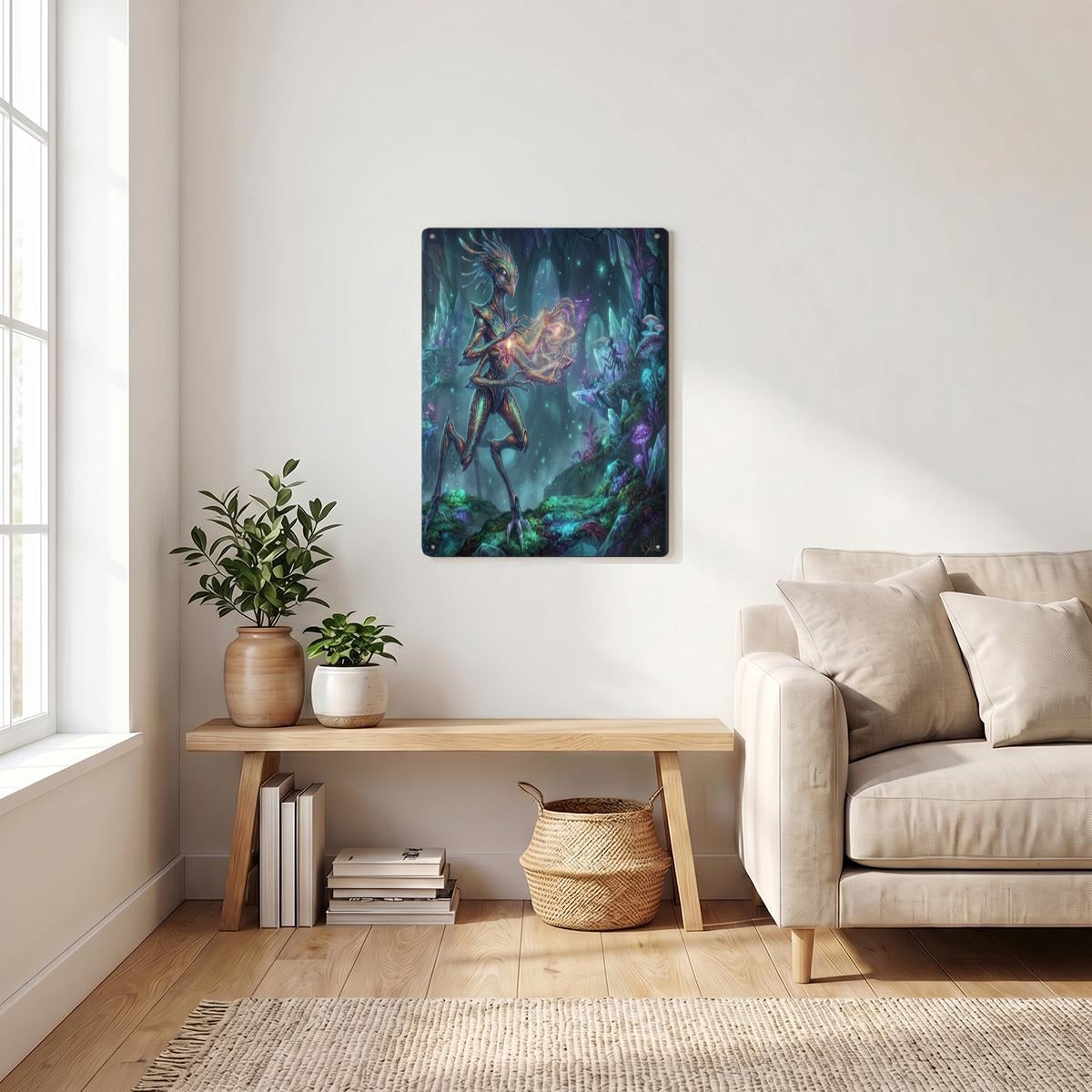 Alien Thickened Rectangular Iron Wall Painting Printed in Canada