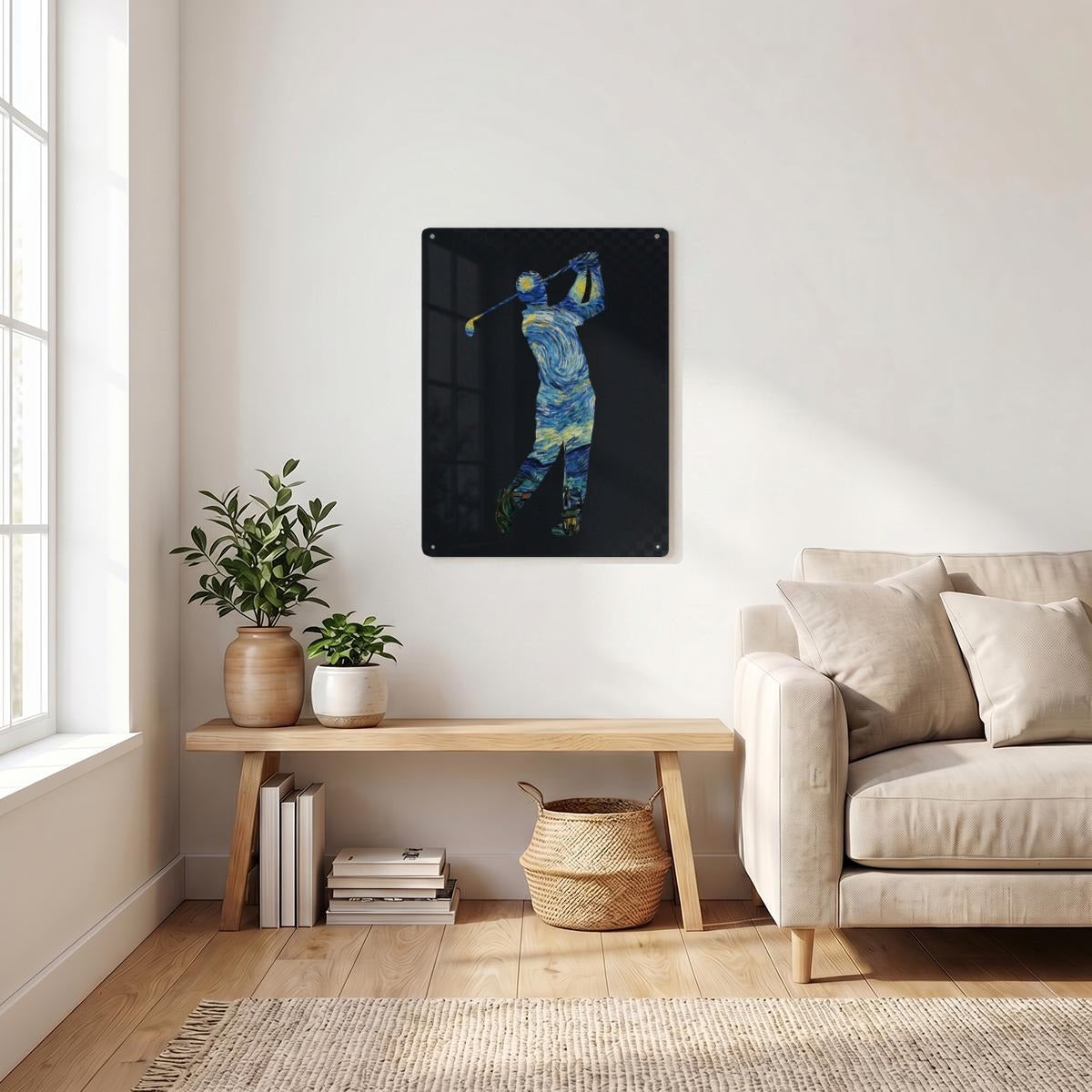 Golfer's Thickened Rectangular Iron Wall Painting Printed in Canada