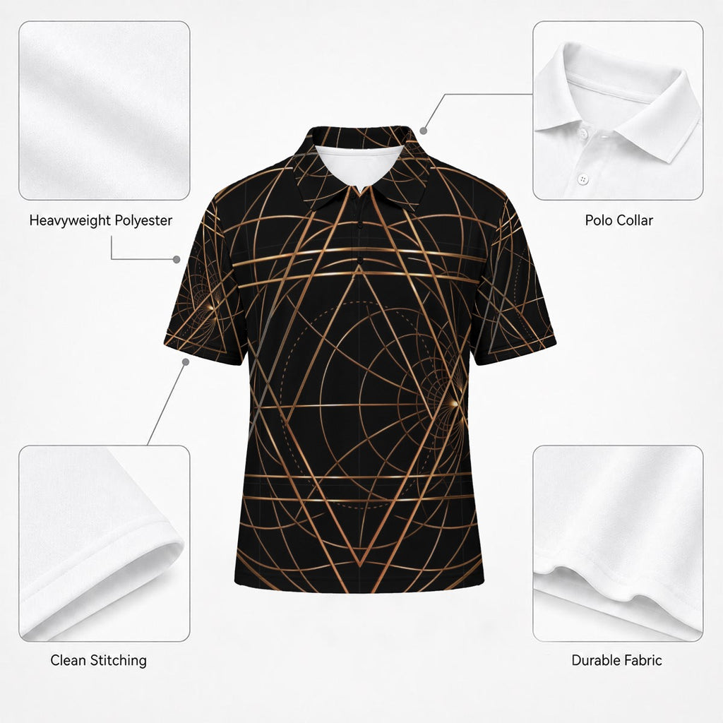 Polo pesante da uomo in poliestere con stampa integrale|210 g/m²
