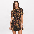 All-Over Print Women's A-Line Dress With Peter Pan Neck