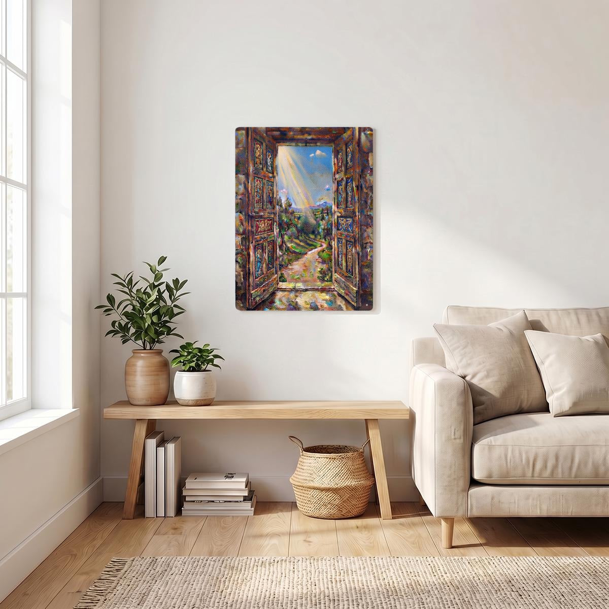Thickened Rectangular Iron Wall Painting Printed in Canada