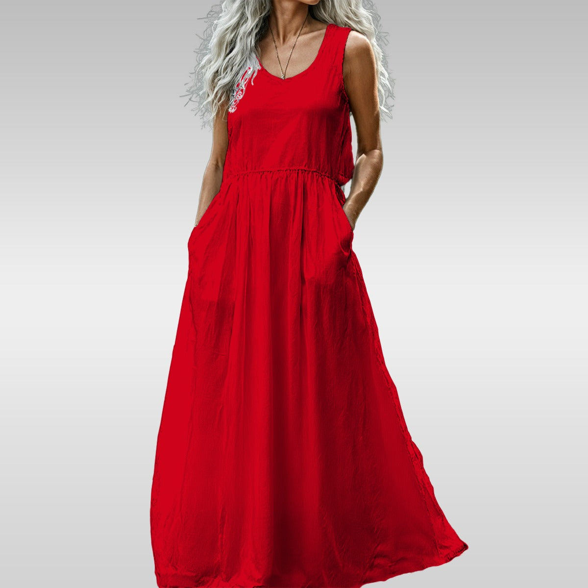 All-Over Print Women’s Sleeveless Maxi Dress