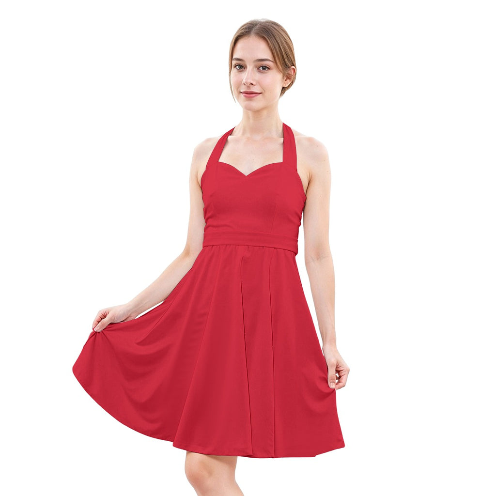 All-Over Print Women’s Halter Skater Dress