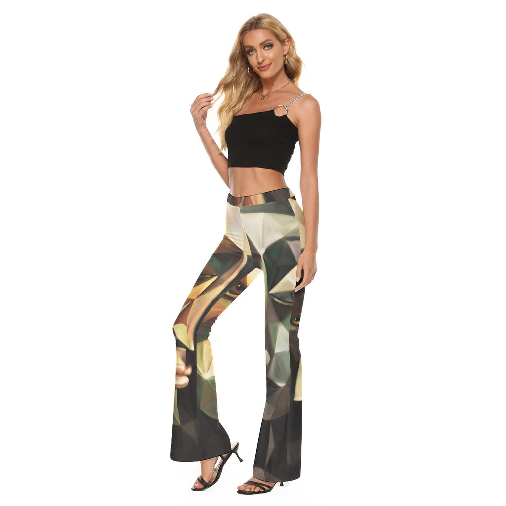 All-Over Print Women's High Elastic Flare Pants