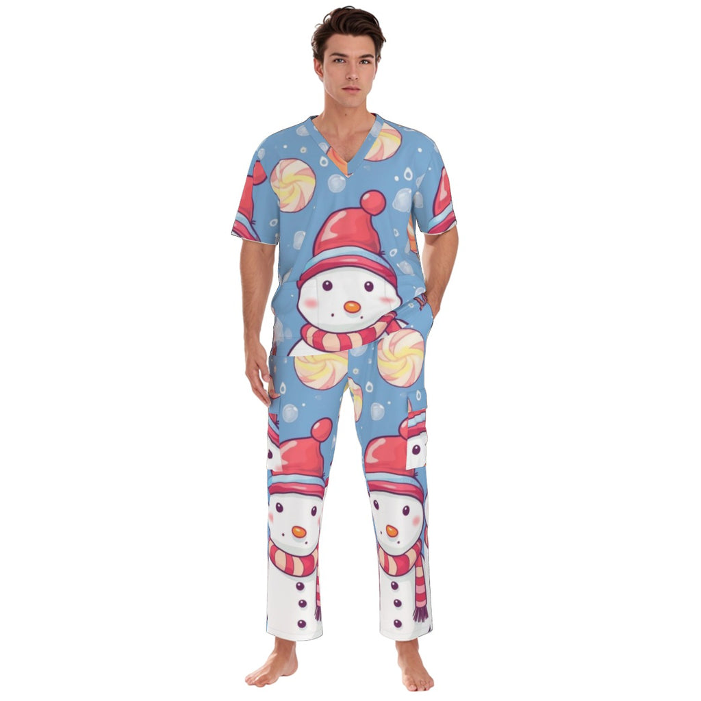 All-Over Print Unisex Scrub Set With Six Pocket