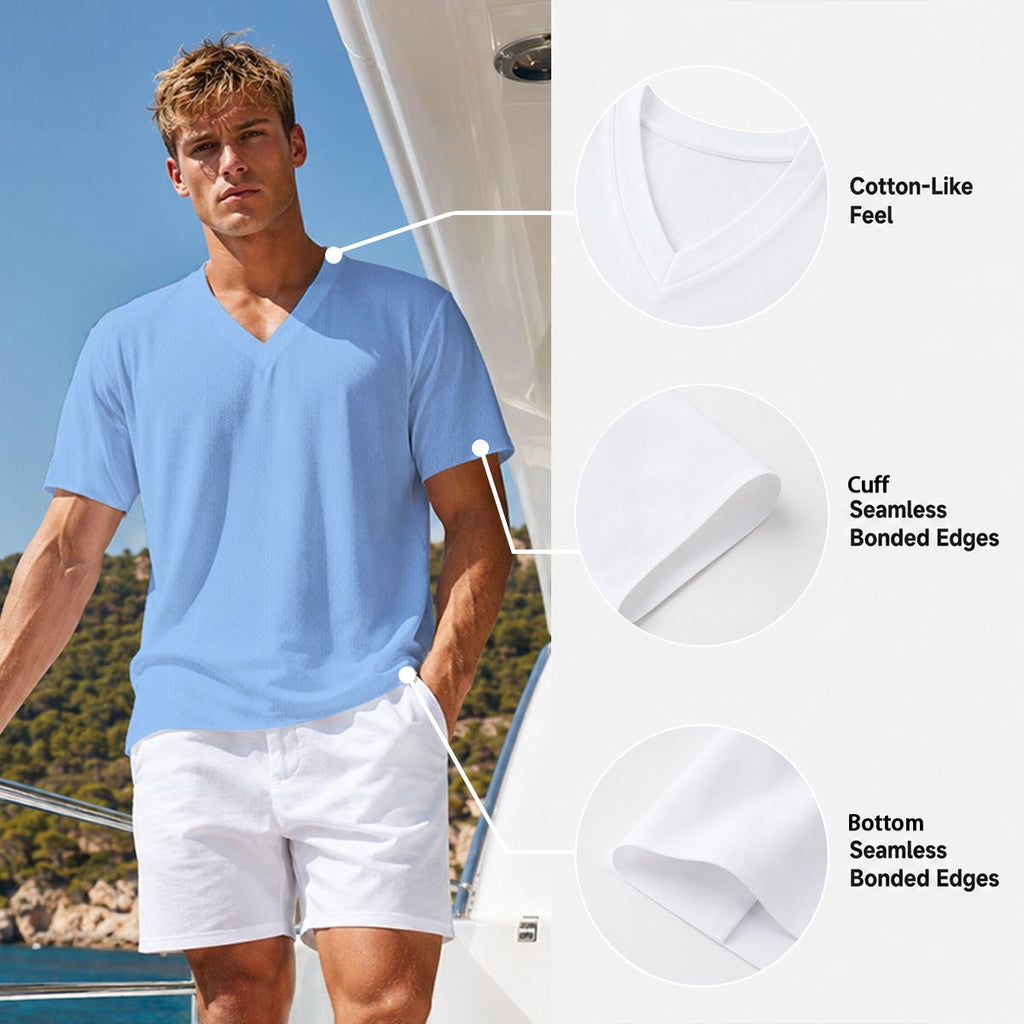 All-Over Print Men’s Classic V-Neck T-Shirt|Bonded Seam