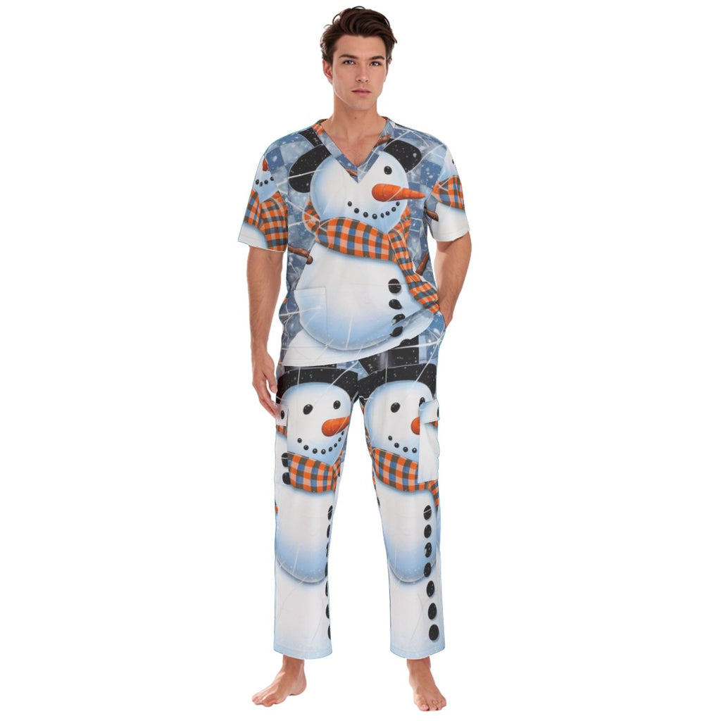 All-Over Print Unisex Scrub Set With Six Pocket