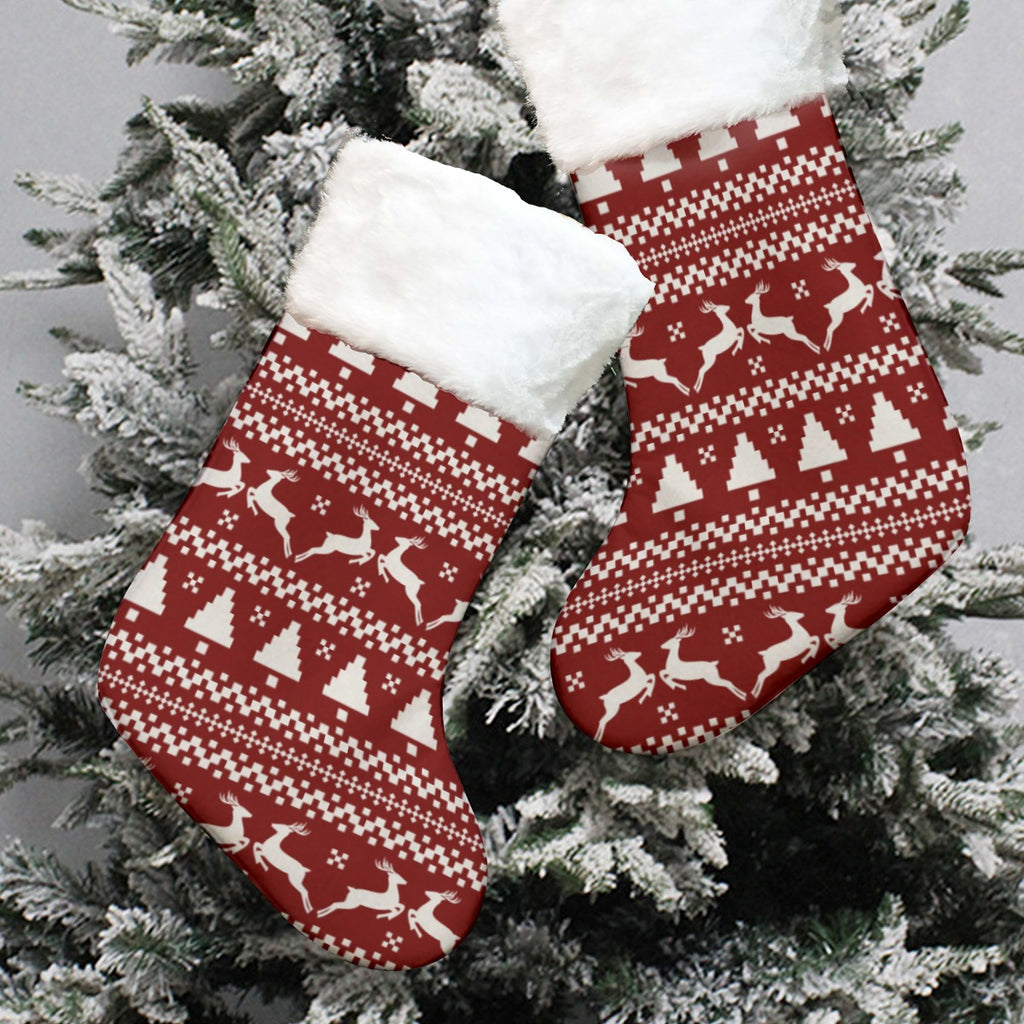All-Over Print Christmas Socks With Plush Cuff