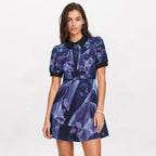 All-Over Print Women's A-Line Dress With Peter Pan Neck
