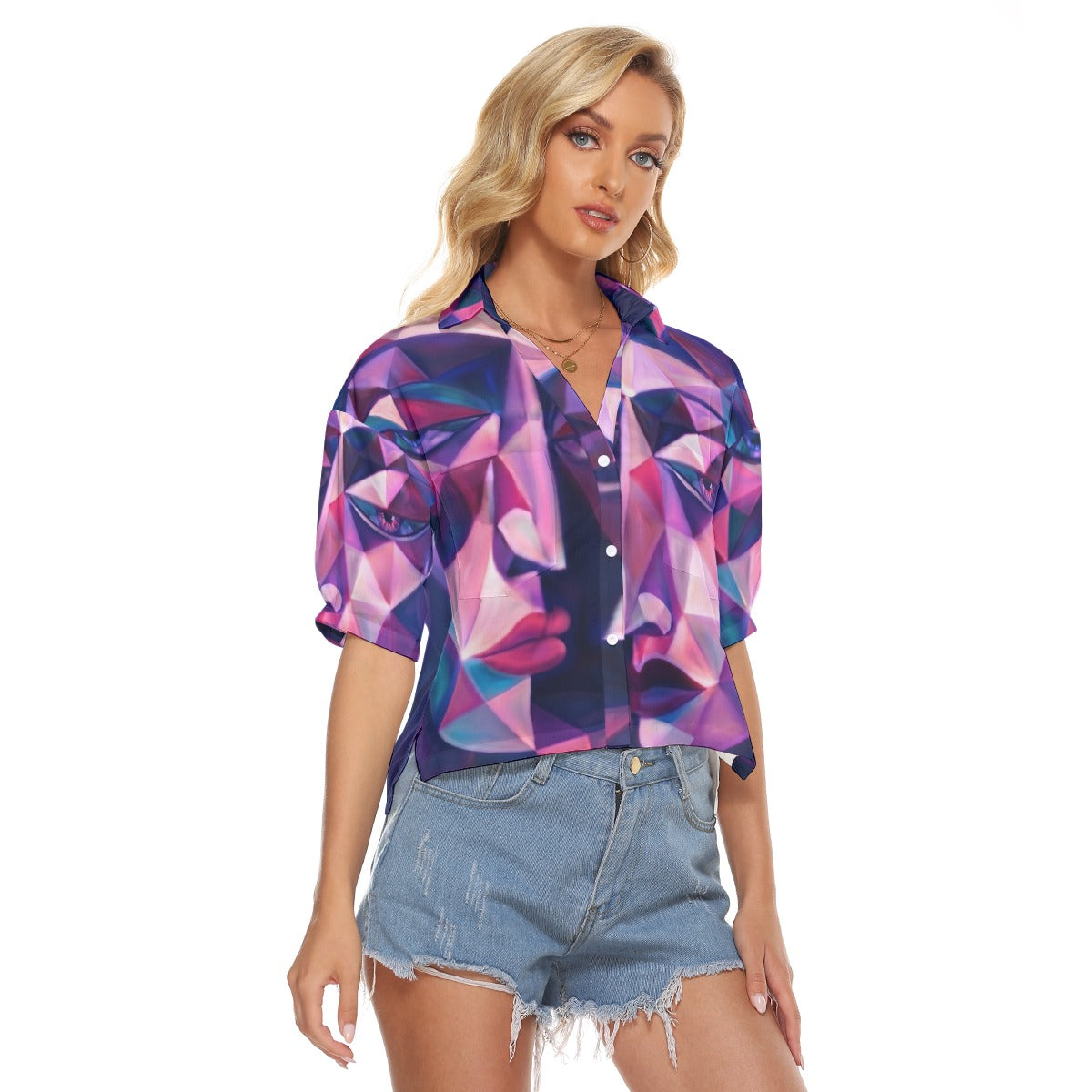 All-Over Print Women's V-neck Shirts