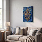 Sun Moon Painting Designs With Purpose Brand Vertical Framed Canvas Wall Art Printed in Canada