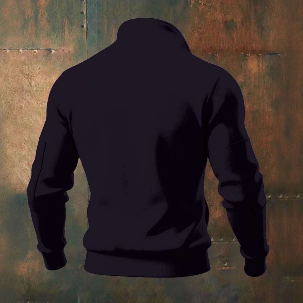 Giacca in pile da uomo in maglia spessa con stampa all-over