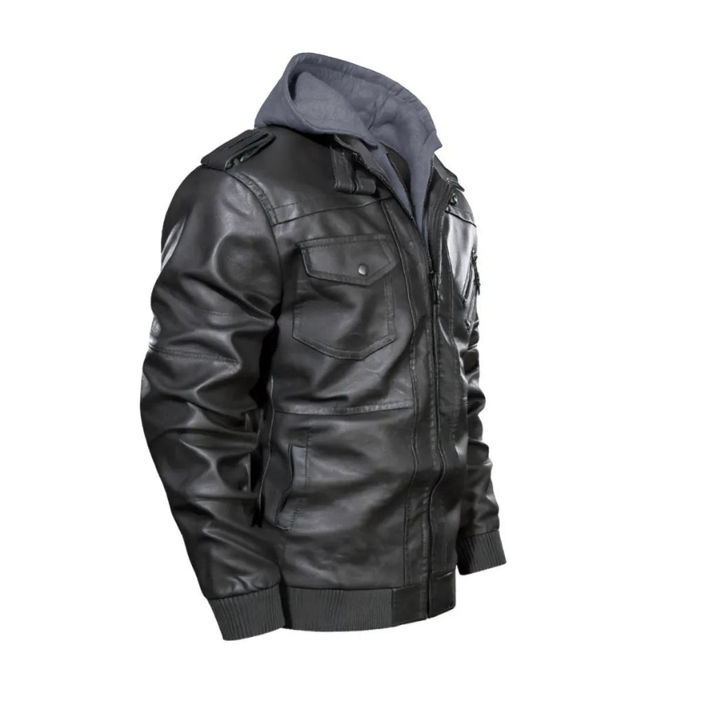 Men's Zip Leather Jacket |DTF