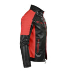 Men's Stand-up Collar Block Slim-fit Leather Jacket (DTF)