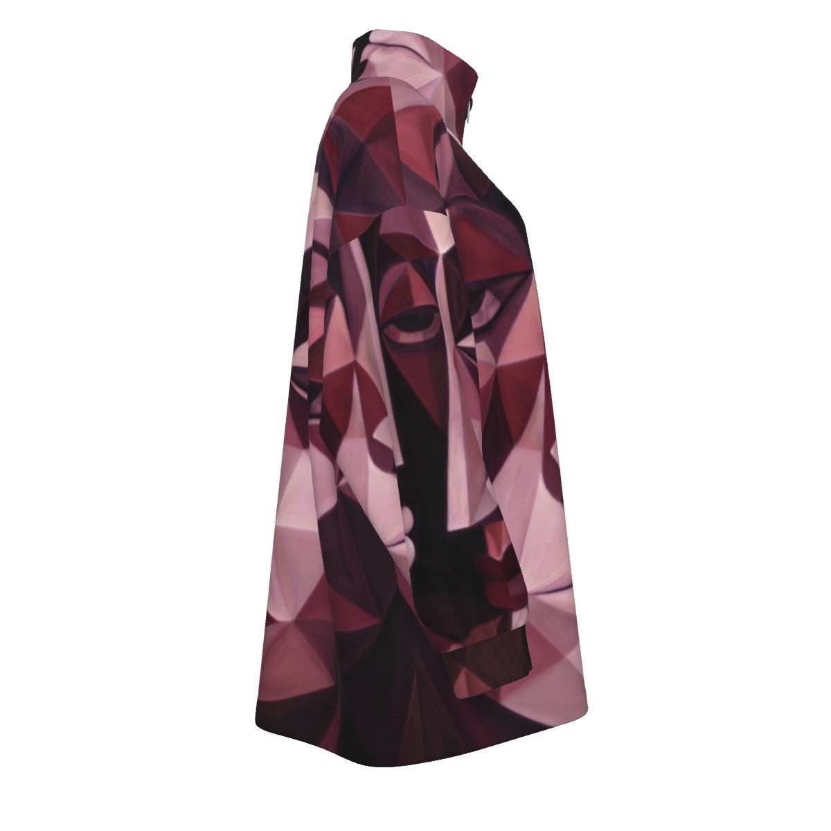 COAT OF MANY COLORS COLLECTION All-Over Print Unisex Borg Fleece Coat With Zipper Closure(Plus Size)
