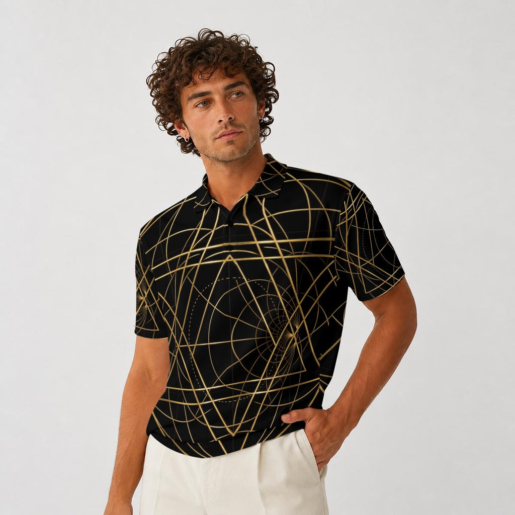 Polo pesante da uomo in poliestere con stampa integrale|210 g/m²