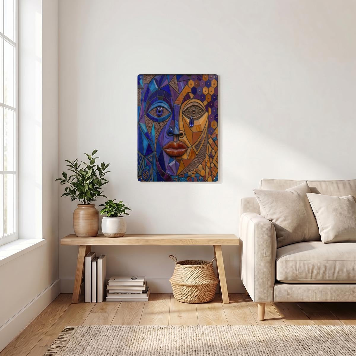 Thickened Rectangular Iron Wall Painting Printed in Canada