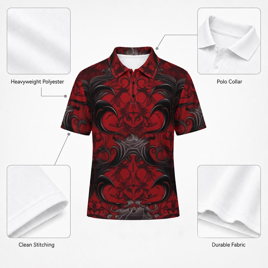All-Over Print Men's Heavyweight Polyester Polo Shirt|210GSM