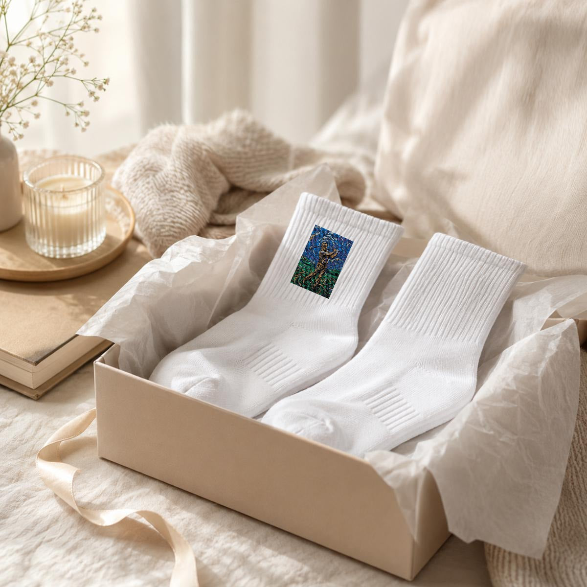 Embroidery Sports Quarter Socks|Cotton