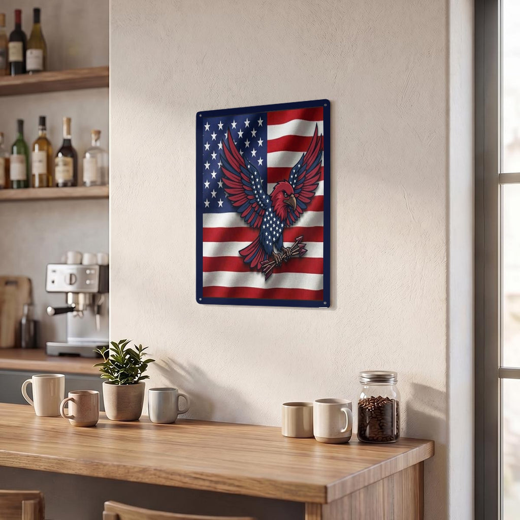 American Eagle Thickened Rectangular Iron Wall Painting Printed in Canada