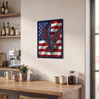 American Eagle Thickened Rectangular Iron Wall Painting Printed in Canada